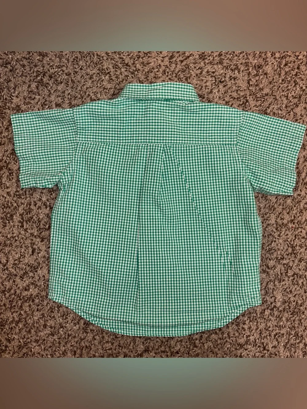 Polo Ralph Lauren Toddler Green/White Checkered Button-Down Shirt Size 12M